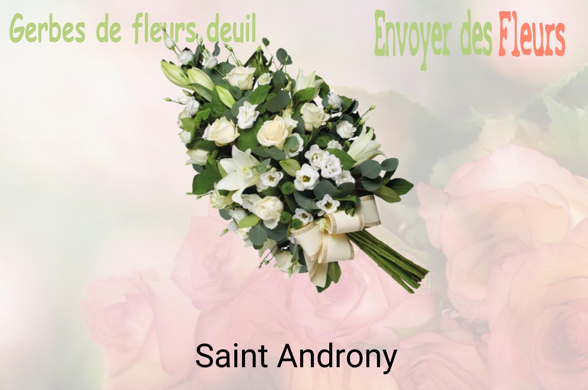 Gerbe de fleurs de deuil livrée à Saint-Androny